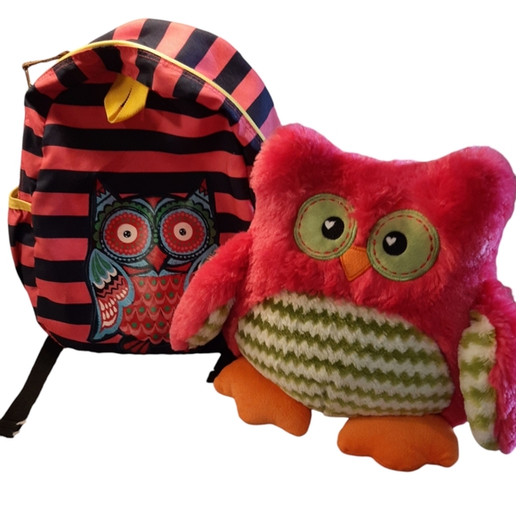 Hanna Anderson Backpack and Dan Dee Stuffed owl - Picture 1 of 16